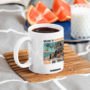 Welcome To Summerween Chillin And Thrillin Coffee Mug Spooky Beach Party Gift