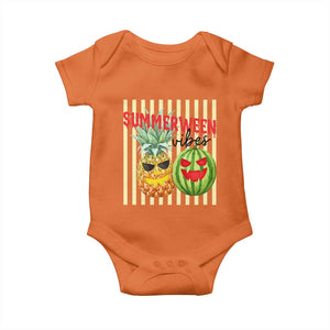Funny Summerween Fruit Baby Onesie Spooky Pineapple Watermelon Graphic