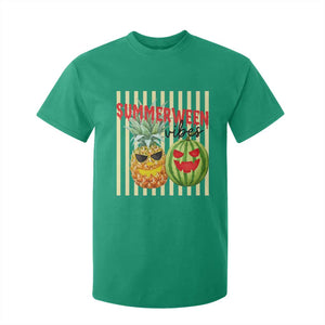 Funny Summerween Fruit T Shirt For Kid Spooky Pineapple Watermelon Graphic