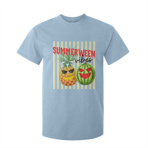 Funny Summerween Fruit T Shirt For Kid Spooky Pineapple Watermelon Graphic
