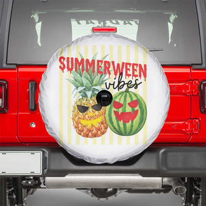 Funny Summerween Fruit Spare Tire Cover Spooky Pineapple Watermelon Graphic