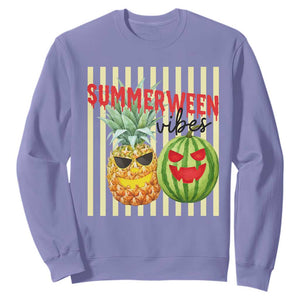 Funny Summerween Fruit Sweatshirt Spooky Pineapple Watermelon Graphic