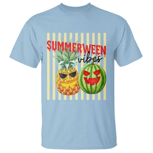 Funny Summerween Fruit T Shirt Spooky Pineapple Watermelon Graphic