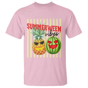 Funny Summerween Fruit T Shirt Spooky Pineapple Watermelon Graphic