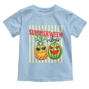 Funny Summerween Fruit Toddler T Shirt Spooky Pineapple Watermelon Graphic