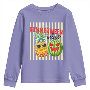 Funny Summerween Fruit Youth Sweatshirt Spooky Pineapple Watermelon Graphic