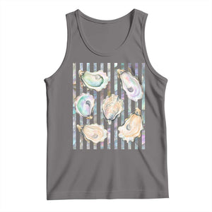Striped Glitter Oyster Shell Tank Top Coastal Summer Ocean Gift