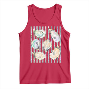 Striped Glitter Oyster Shell Tank Top Coastal Summer Ocean Gift