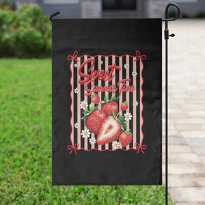 Striped Summer Strawberry Garden Flag Preppy Beach Vibes Graphic