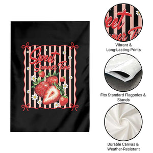 Striped Summer Strawberry Garden Flag Preppy Beach Vibes Graphic