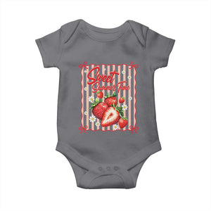 Striped Summer Strawberry Baby Onesie Preppy Beach Vibes Graphic