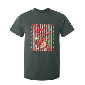 Striped Summer Strawberry T Shirt For Kid Preppy Beach Vibes Graphic