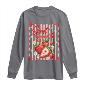Striped Summer Strawberry Long Sleeve Shirt Preppy Beach Vibes Graphic