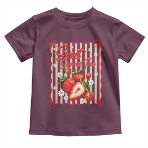 Striped Summer Strawberry Toddler T Shirt Preppy Beach Vibes Graphic