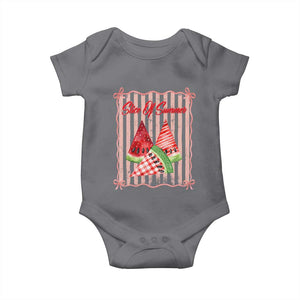 Striped Watermelon Beach Vibes Graphic Baby Onesie Slice Of Summer