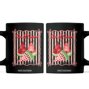 Striped Watermelon Beach Vibes Graphic Coffee Mug Slice Of Summer