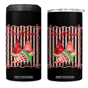 Striped Watermelon Beach Vibes Graphic 4 in 1 Can Cooler Tumbler Slice Of Summer