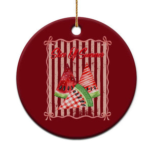 Striped Watermelon Beach Vibes Graphic Ceramic Ornament Slice Of Summer
