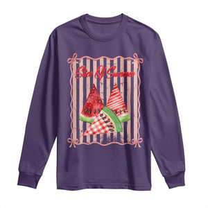 Striped Watermelon Beach Vibes Graphic Long Sleeve Shirt Slice Of Summer