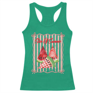 Striped Watermelon Beach Vibes Graphic Racerback Tank Top Slice Of Summer