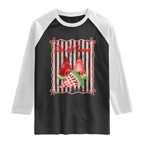Striped Watermelon Beach Vibes Graphic Raglan Shirt Slice Of Summer