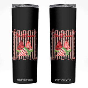 Striped Watermelon Beach Vibes Graphic Skinny Tumbler Slice Of Summer
