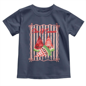 Striped Watermelon Beach Vibes Graphic Toddler T Shirt Slice Of Summer