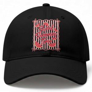 Striped Watermelon Beach Vibes Graphic Baseball Cap Sweet Summer Time