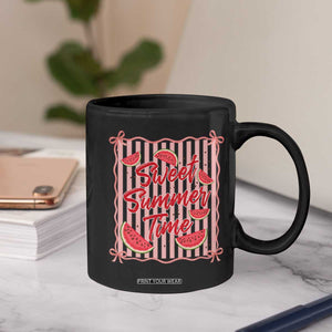 Striped Watermelon Beach Vibes Graphic Coffee Mug Sweet Summer Time