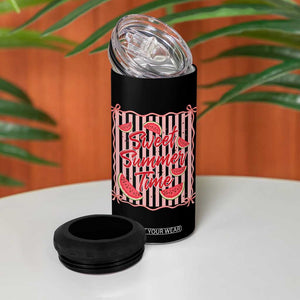 Striped Watermelon Beach Vibes Graphic 4 in 1 Can Cooler Tumbler Sweet Summer Time