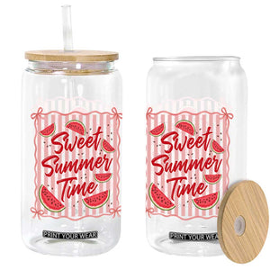 Striped Watermelon Beach Vibes Graphic Glass Can Sweet Summer Time