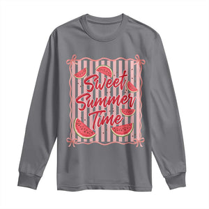Striped Watermelon Beach Vibes Graphic Long Sleeve Shirt Sweet Summer Time