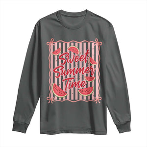 Striped Watermelon Beach Vibes Graphic Long Sleeve Shirt Sweet Summer Time
