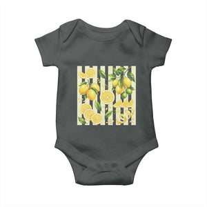 Striped Summer Lemon Baby Onesie Citrus Fruit Lover Gift