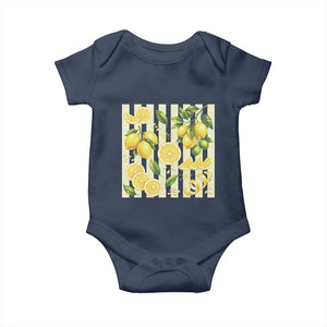 Striped Summer Lemon Baby Onesie Citrus Fruit Lover Gift