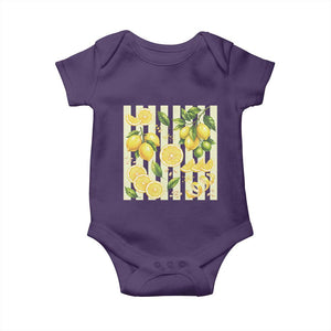 Striped Summer Lemon Baby Onesie Citrus Fruit Lover Gift