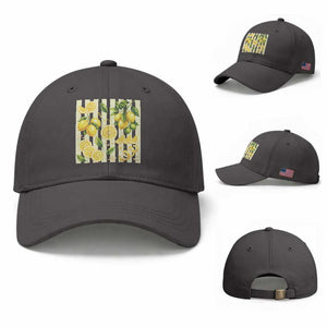 Striped Summer Lemon Baseball Cap Citrus Fruit Lover Gift
