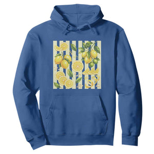 Striped Summer Lemon Hoodie Citrus Fruit Lover Gift