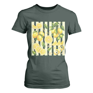 Striped Summer Lemon T Shirt For Women Citrus Fruit Lover Gift