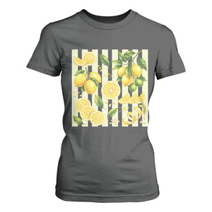 Striped Summer Lemon T Shirt For Women Citrus Fruit Lover Gift