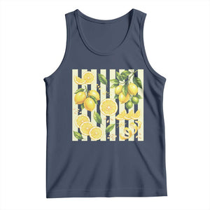 Striped Summer Lemon Tank Top Citrus Fruit Lover Gift