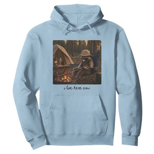 Funny Camping Raccoon Hoodie I Live Here Now Outdoor Lover
