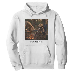 Funny Camping Raccoon Hoodie I Live Here Now Outdoor Lover