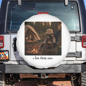 Funny Camping Raccoon Spare Tire Cover I Live Here Now Outdoor Lover