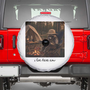 Funny Camping Raccoon Spare Tire Cover I Live Here Now Outdoor Lover