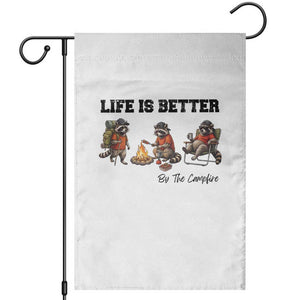 Funny Camping Raccoon Garden Flag Life Is Better By The Campfire