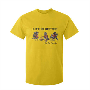 Funny Camping Raccoon T Shirt For Kid Life Is Better By The Campfire