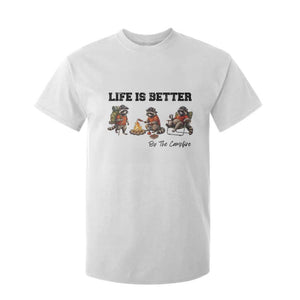 Funny Camping Raccoon T Shirt For Kid Life Is Better By The Campfire