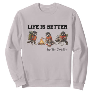 Funny Camping Raccoon Sweatshirt Life Is Better By The Campfire