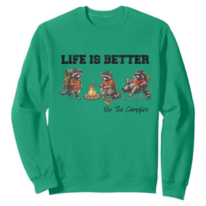 Funny Camping Raccoon Sweatshirt Life Is Better By The Campfire